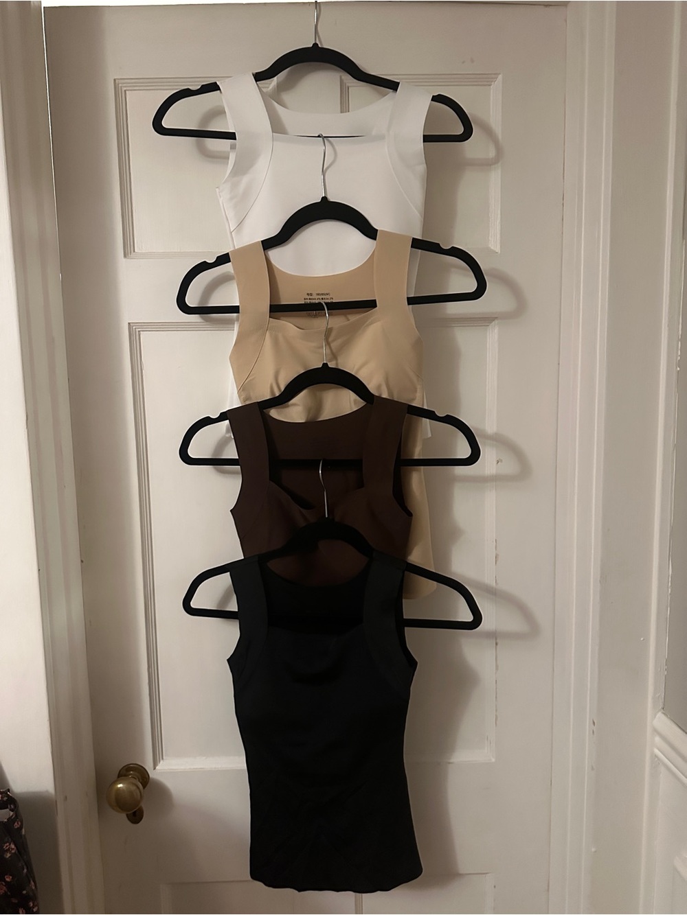 Neutral Tank Top Quartet - White, Beige, Brown, Black says medium but fits small